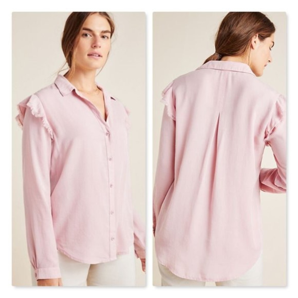 Cloth and Stone Anthropologie Ruffle Button Shirt